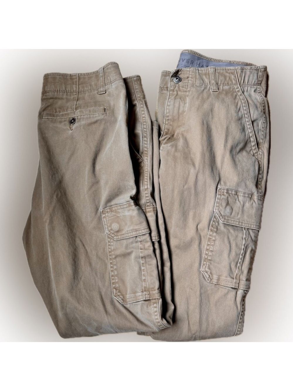 2 Pairs Denver Hayes Stretch Cargo Pants 32x30 Dark Tan Athletic Fit